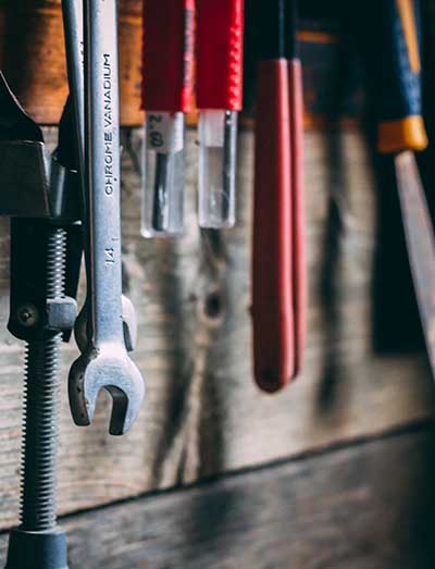 Tools Hanging on Pegboard 400 x 523